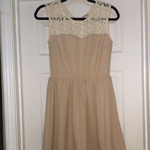 Cream mini lace dress